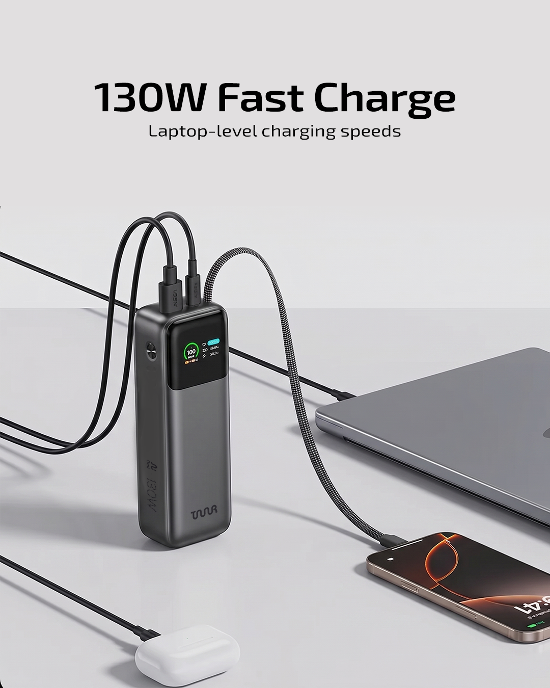 Omi 20,000 mAh Power Bank 130W with interactive Display