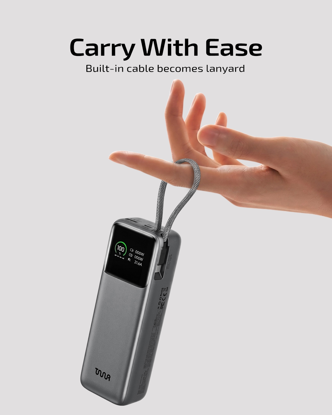 Omi 20,000 mAh Power Bank 130W with interactive Display